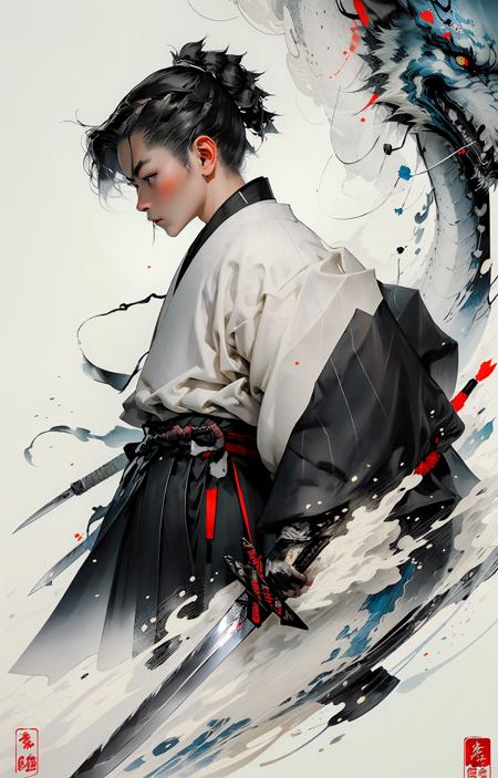 04726-1461251191-1boy, samurai, sword, calligraphy brush,   , masterpiece, best quality,.png
